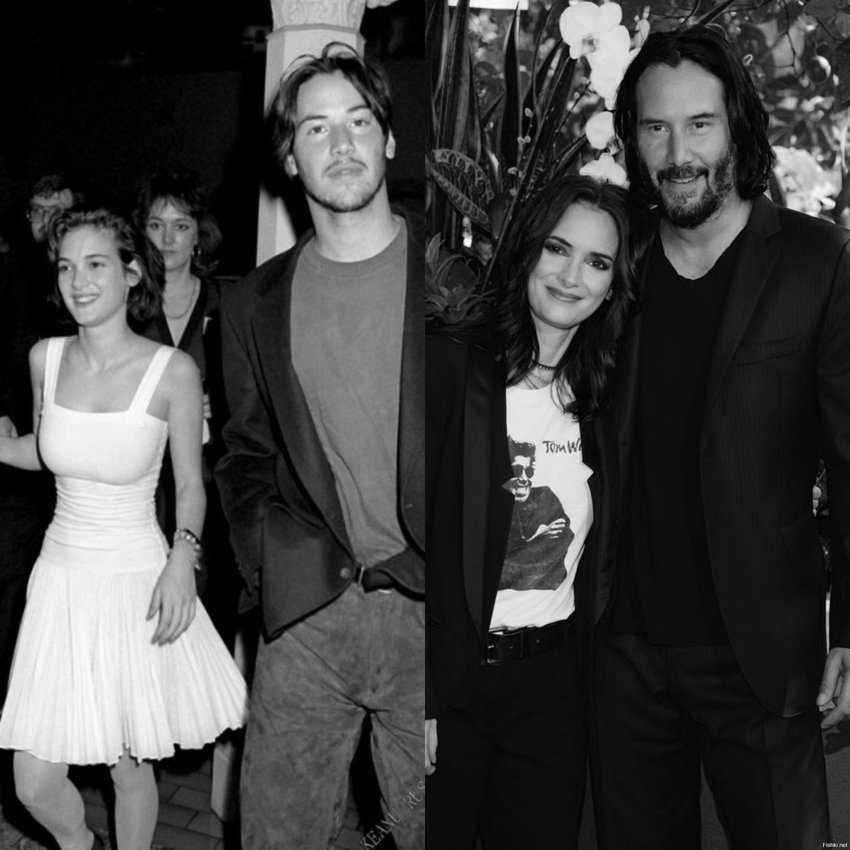 Keanu Reeves and Winona Ryder nearly 30 years later (1989 to 2018)