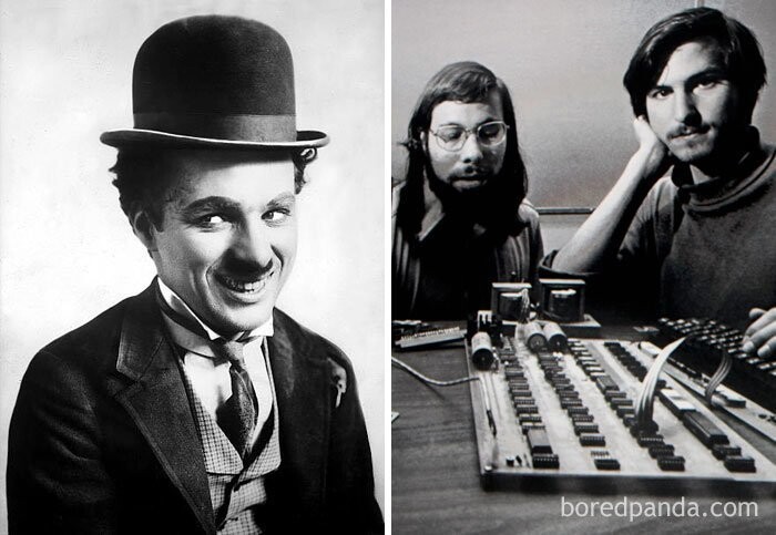 19. Чарли Чаплин умер в 1977 году. В том же году на рынок вышла компания Apple
