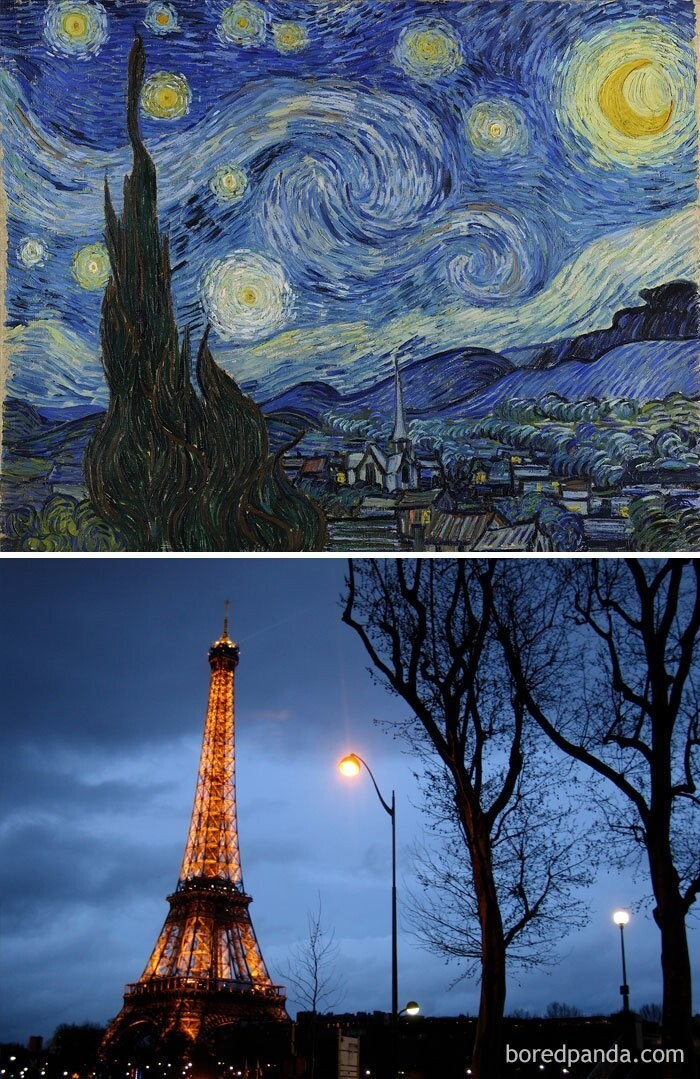 24. Эйфелева башня была сооружена для Всемирной ярмарки в 1889 году, и в том же году Ван Гог написал знаменитую "Звездную ночь"