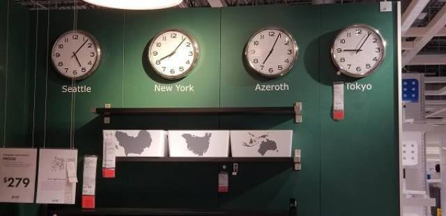 Эти часы в ИКЕЕ показывают время в Азероте 