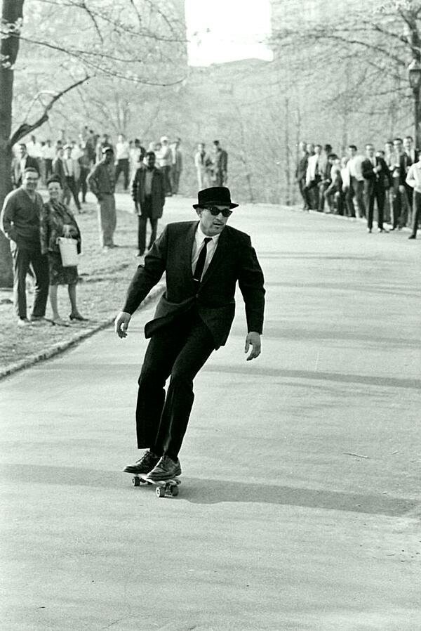 Скейтбординг в Центральном парке, Нью-Йорк, 1965
