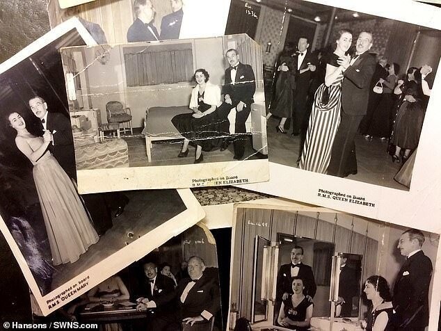 В сумке нашли черно-белые снимки 40-х-50-х годов, в том числе из круизов семьи светской львицы на океанских лайнерах RMS Elizabeth и RMS Queen Mary