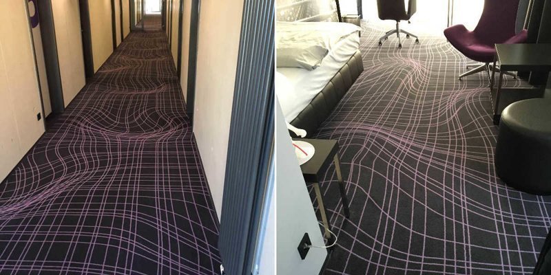 Ковровое покрытие с оптической иллюзией вводит в транс постояльцев немецкой гостиницы