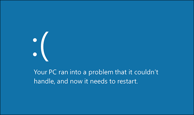 Windows 8: грустный смайлик без подробностей