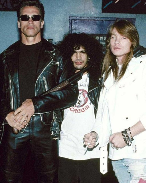 Арнольд Шварценеггер и Guns 'n Roses, начало 90-х.