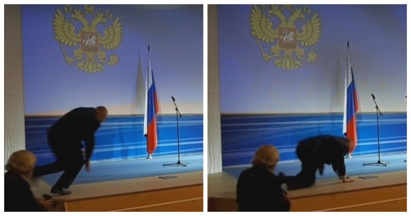 Жириновский оказался на коленях во время инаугурации во Владимирской области