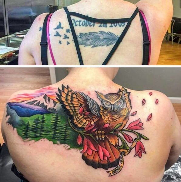 Татуировки в стиле "до и после"