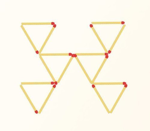 Добавьте 4 спички так, чтобы получить ровно 10 треугольников