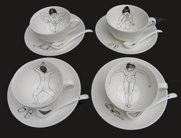 4. Чайный сервиз в стиле от голландский иллюстратора Esther Horchner