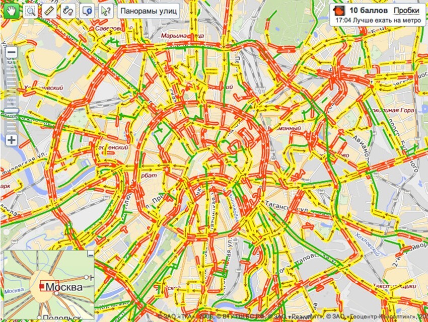 Схема москвы пробки