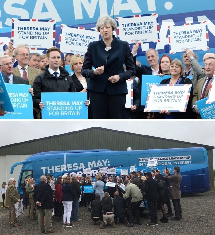 Лидер британских консерваторов Тереза Мэй на встрече с избирателями в Нортумберленде