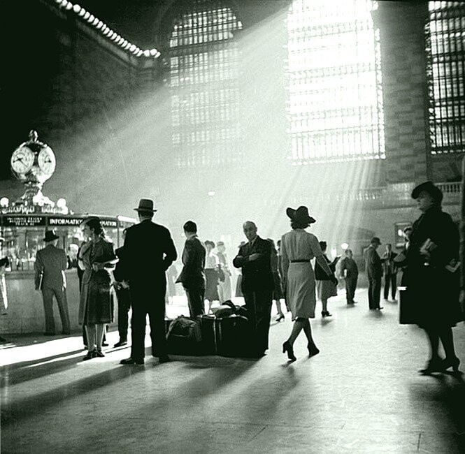 Центральный вокзал Нью-Йорка, 1941 - фото Джона Кольера. (Будто и нет войны) 