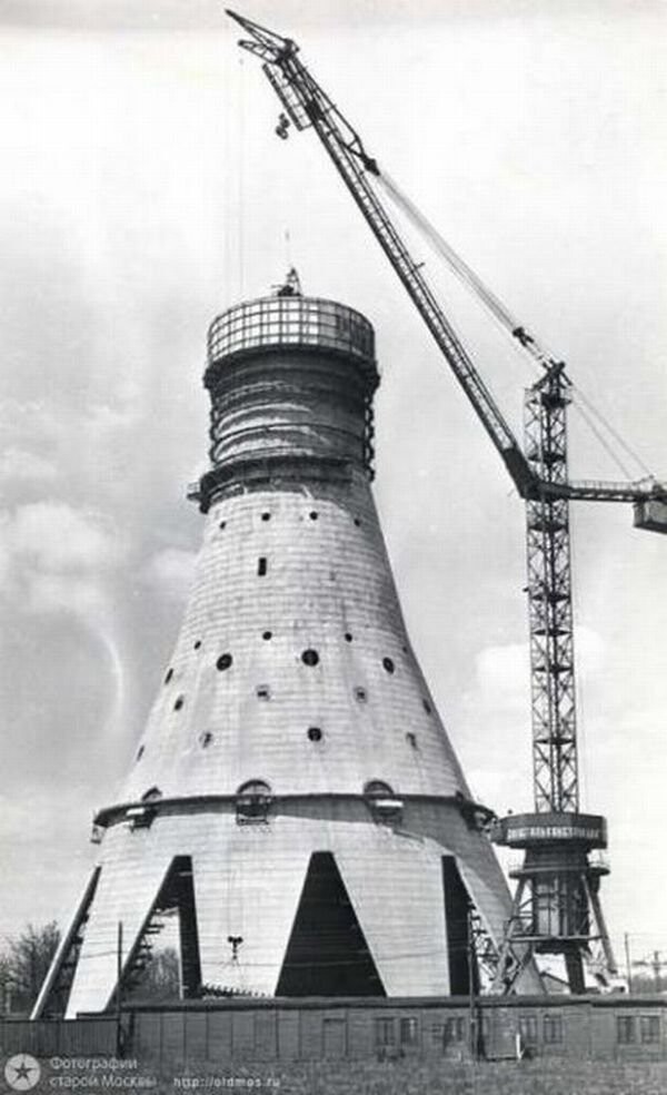 Строительство Останкинской башни. Москва. 1960-е годы.