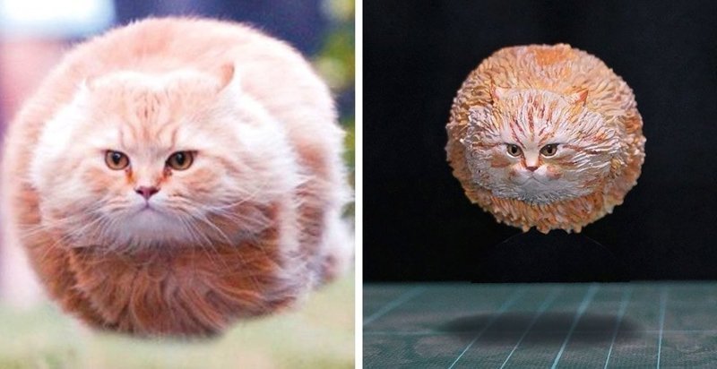Японец превращает диковатые фотки котов в фигурки
