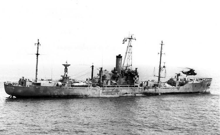 USS Liberty после атаки, 9 июня 1967 года.