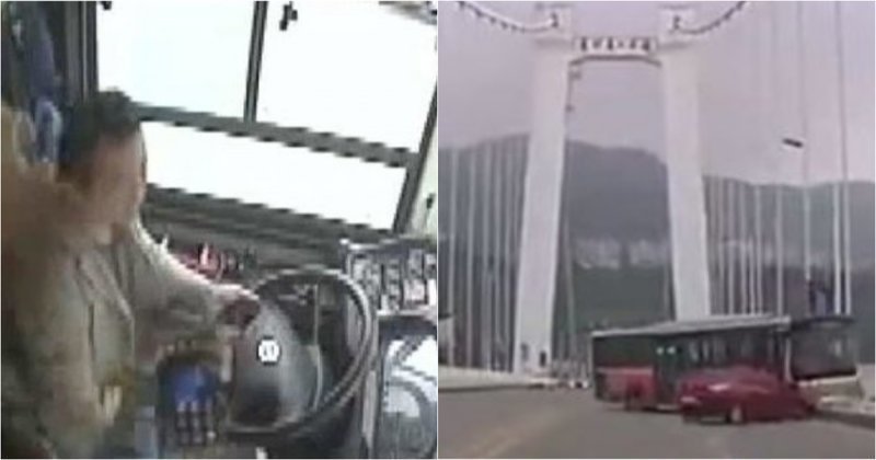 В Китае автобус упал с моста в реку из-за скандальной пассажирки