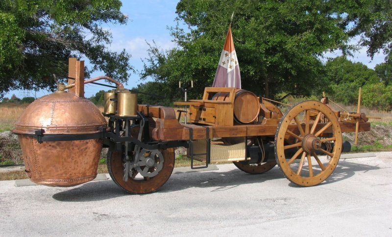 Паровая телега Кюньо - прототип автомобиля и паровоза 1769 года