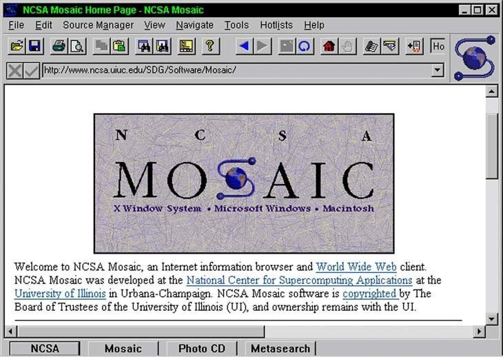 Mosaic – первый аналог современного браузера