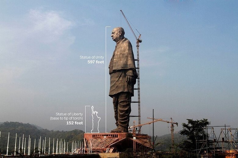 В Индии достроили самую высокую статую в мире высотой 240 м