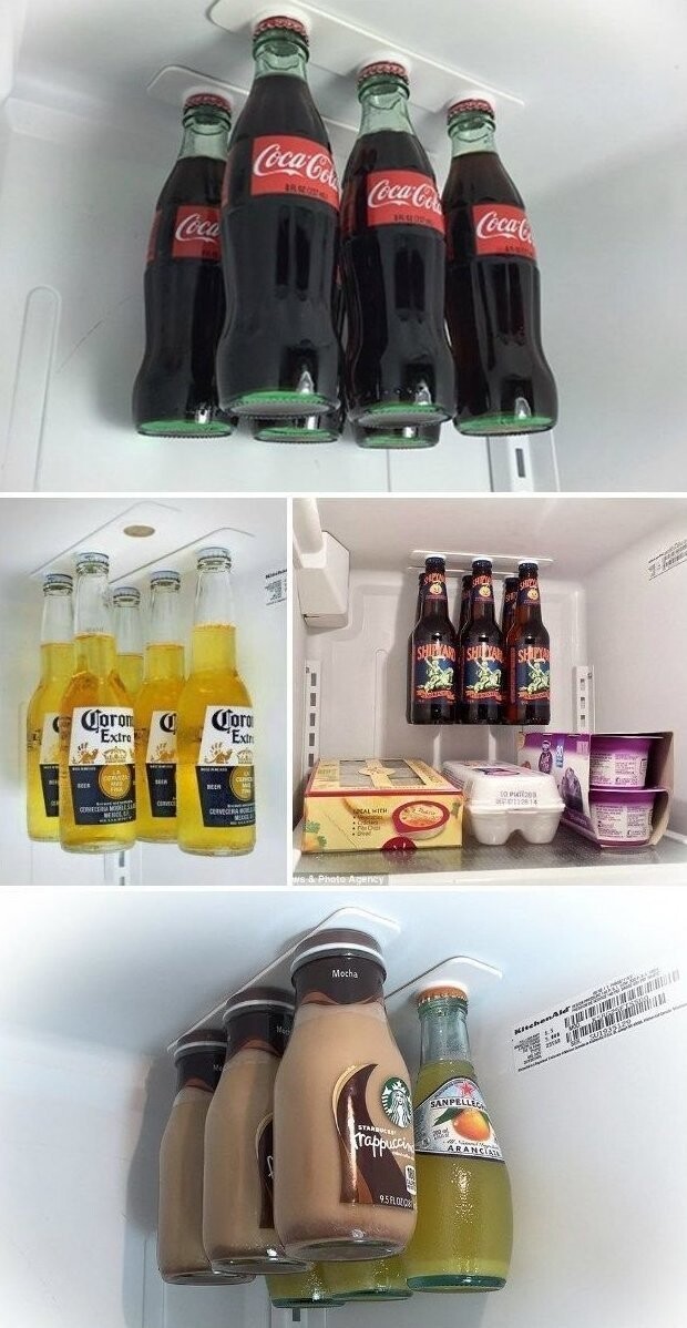 2. Держатель для бутылок в холодильнике