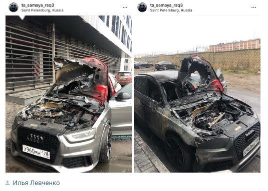 У сына красноярского рыбного барона сожгли машину в Петербурге
