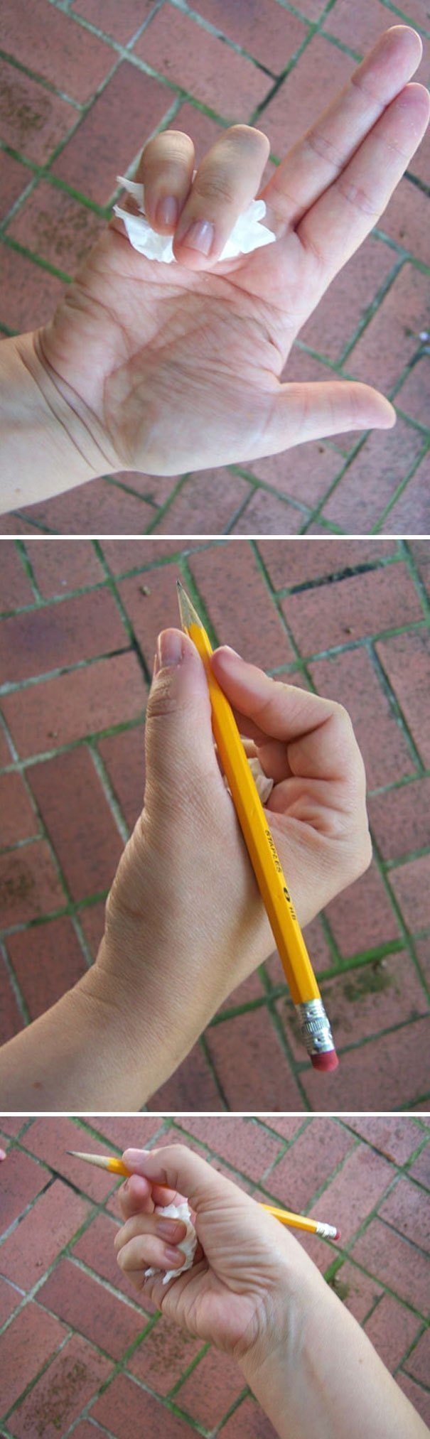 18. «Обычный бумажный платочек поможет научить ребёнка правильно держать карандаш»