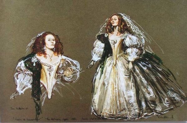  Michael Stennett. Dame Joan Sutherland, Lucia di Lammermoor, The Australian Opera. 1980