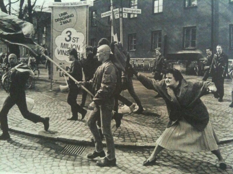 Шведка, прошедшая через концлагеря, бьет неонациста. 1985 год