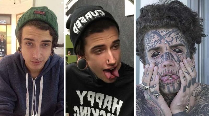 Этот парень начал «украшать» своё тело пирсингом и татуировками с 11-летнего возраста