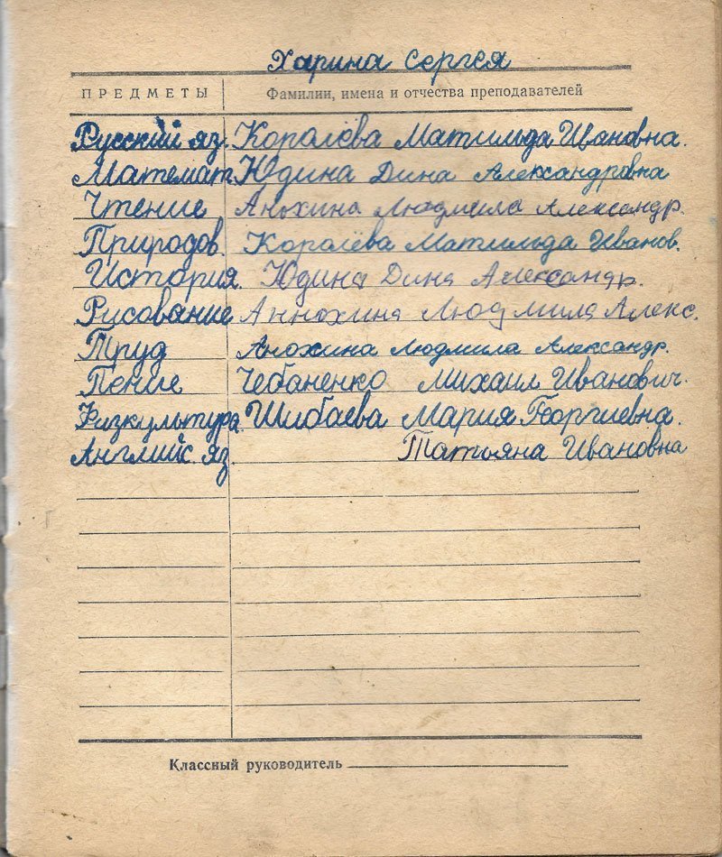 Школьный дневник советского четвероклассника