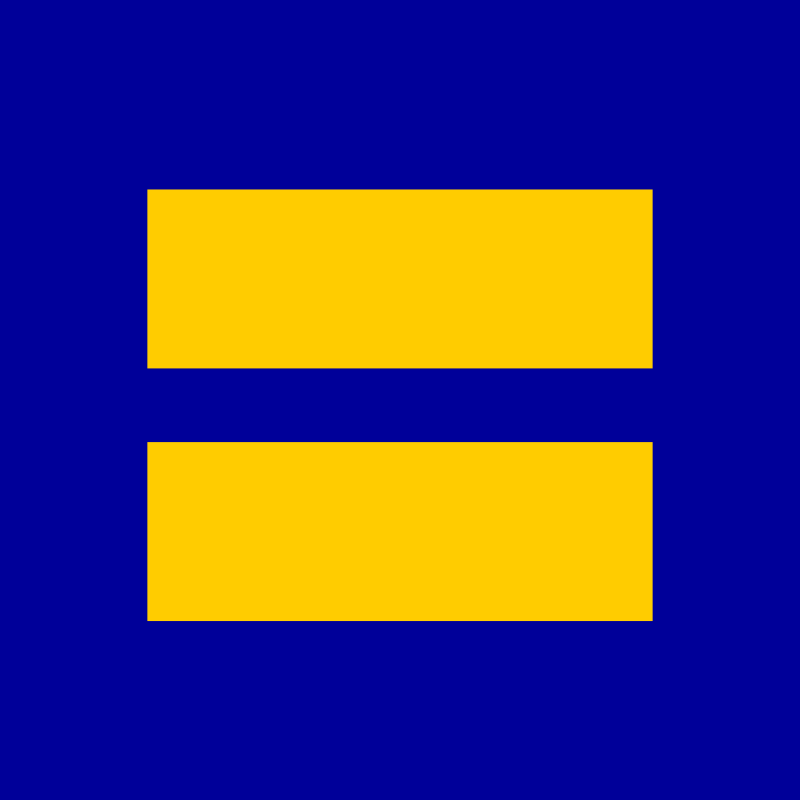 Флаг кампании за права человека (англ. Human Rights Campaign, HRC) — одной из крупнейших ЛГБТ-организаций США, ставяще своей целью защиту прав лесбиянок, гомосексуалов, бисексуалов и трансгендеров