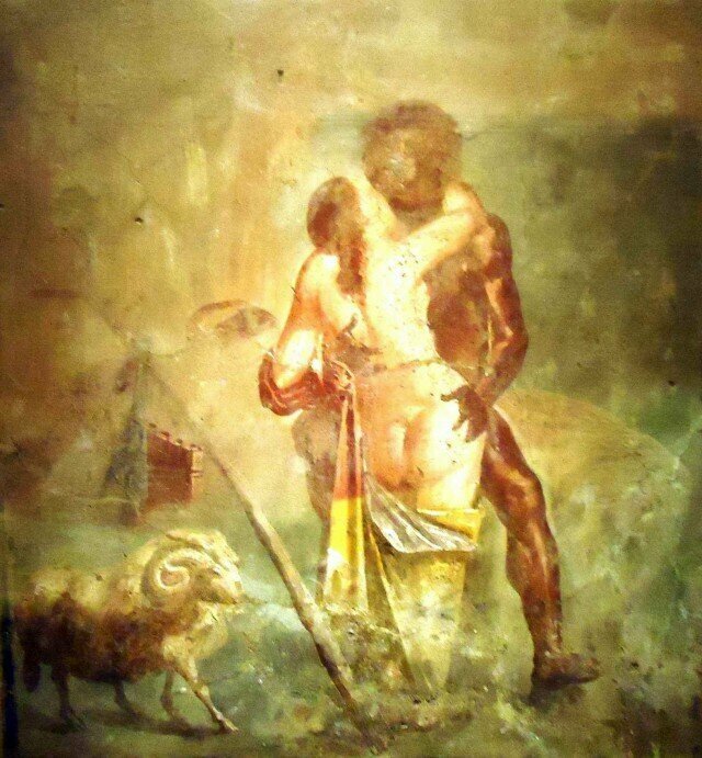 Замечательная фреска из Помпей. Прямого отношения к теме не имеет, но мне весьма понравилась. 