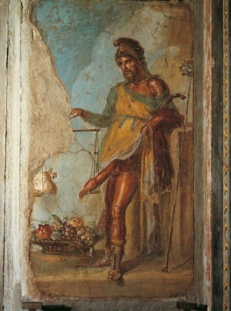 Существует еще одна очень похожая на нее фреска в знаменитом Доме Веттиев. Ниже именно ее фото 