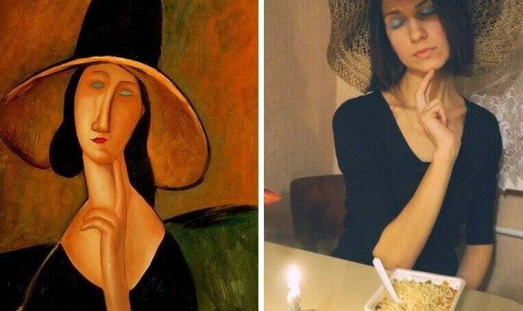 Амедео Модильяни, «Портрет Жанны Эбютерн в большой шляпе»