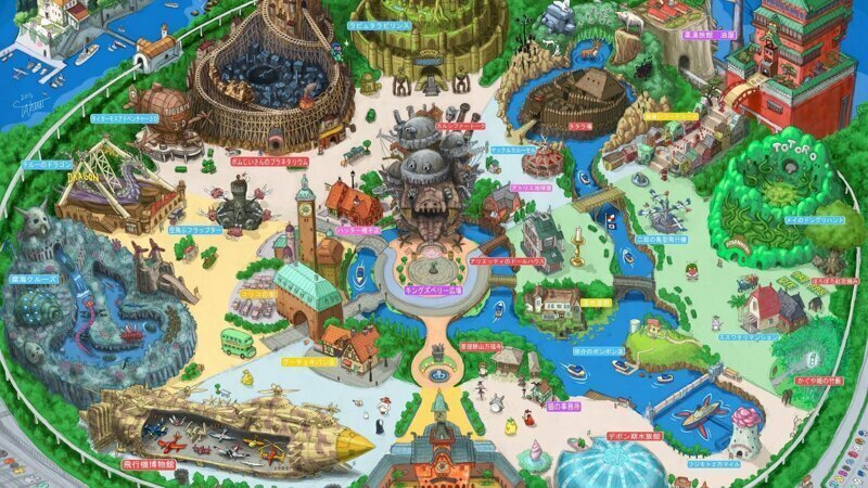 Студия Ghibli показала дизайн тематического парка по мотивам мультфильмов Миядзаки