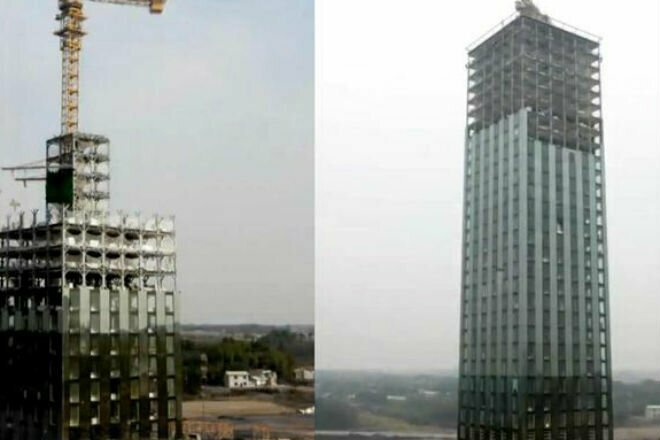 Бешеная стройка: в Китае построили 30 этажный отель за 2 недели
