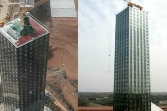 Бешеная стройка: в Китае построили 30 этажный отель за 2 недели