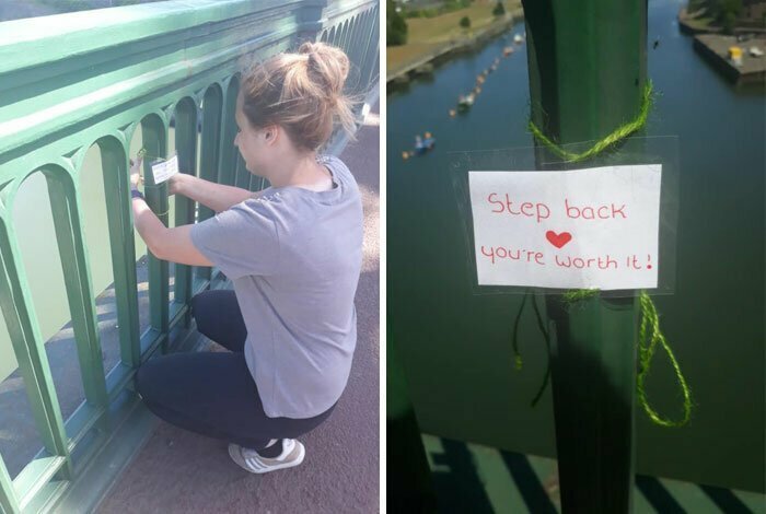 Подросток написала 40 добрых сообщений и прикрепила их к перилам моста Вирмот в Англии. На них она предлагает дружбу людям, которые решили покончить с собою. Полиция говорит, что, как минимум, шестерых она уже спасла