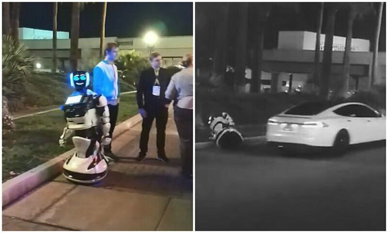 Автомобиль Tesla на автопилоте "убил" российского робота