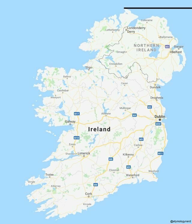 Присмотритесь — Ирландия (остров) выглядит как коала, которая прыгает на восток
