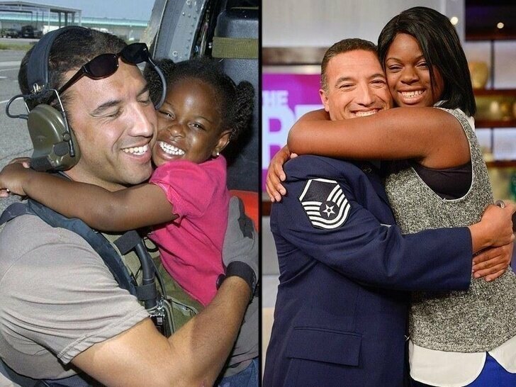 Сержант Майк Марони встретился с девочкой, которую он спас 10 лет назад во время урагана «Катрина»