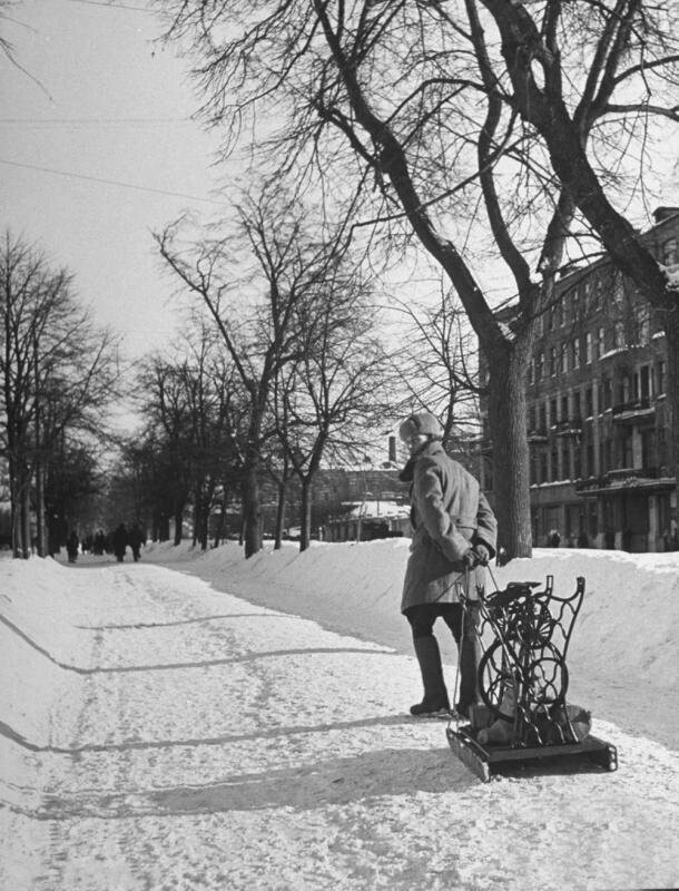 Ленинградский проспект, вид в сторону Тверской заставы, конец 1940-х годов.