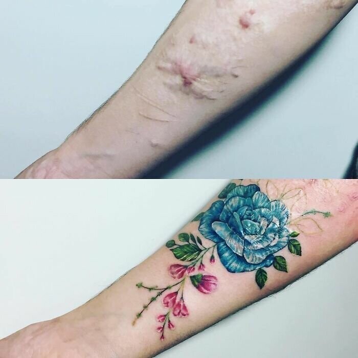 Крутые примеры татуировок для сокрытия шрамов вашей бурной молодости