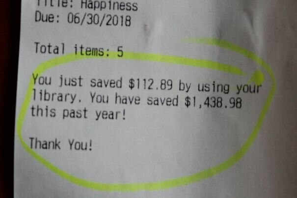 А здесь вам расскажут, сколько денег вы сэкономили, благодаря библиотеке