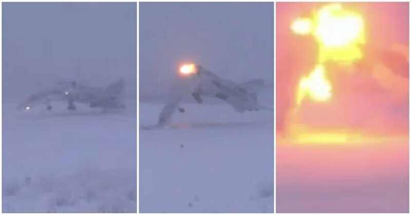 Момент крушения Ту-22М3 в Мурманской области попал на видео