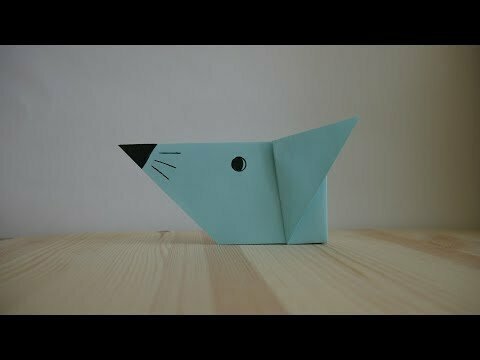 Оригами. Как сделать мышку из бумаги (видео урок) 
