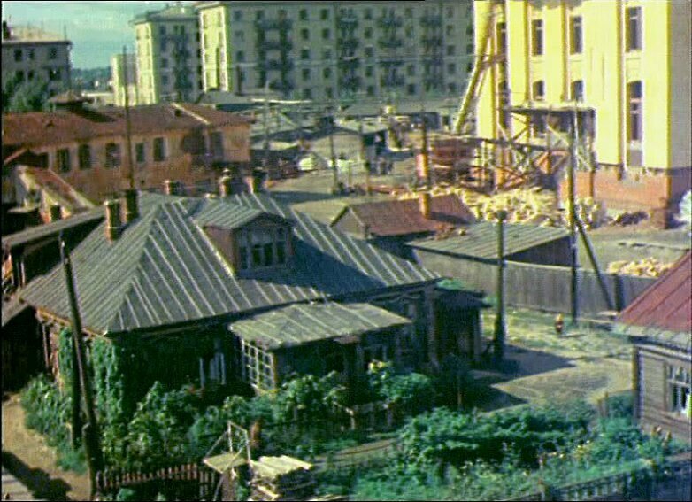 1952 г., строится пр-т Мира, кадр из кинохроники