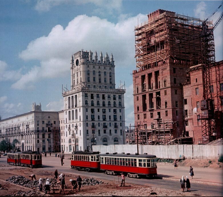Вот таким был Минск в 1952 году, строительство новых «парадных ворот» города