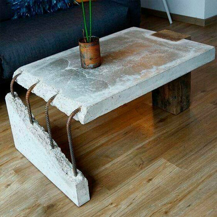 Оригинальный стол из бетона своими руками