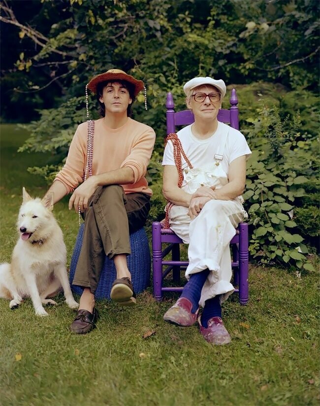 Пол с Виллемом де Кунингом в Ист-Хэмптоне, 1983 год